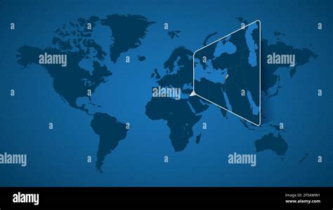 Detailed world map with pinned enlarged map of Lebanon and neighboring ...