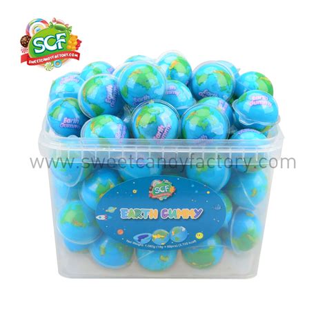 Bulk cheap earth gummy from China candy factory with fruit jam inside ...