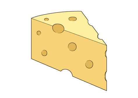 How to Draw Cheese Step by Step - EasyLineDrawing