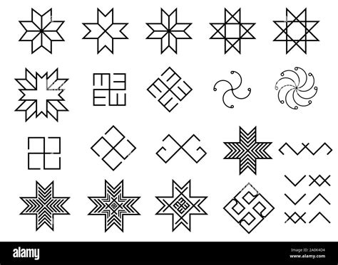 Set of old baltic Folk ancient Latvian symbols Stock Vector Image & Art ...