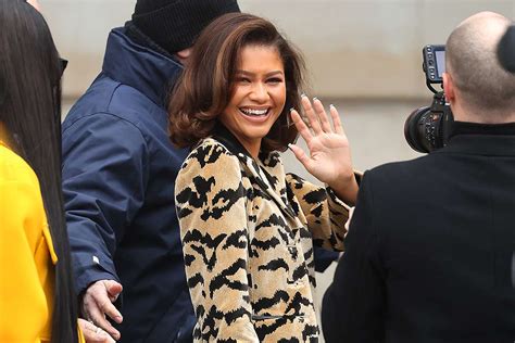 Zendaya Wears Animal-Print Shorts Suit at Louis Vuitton Show for PFW