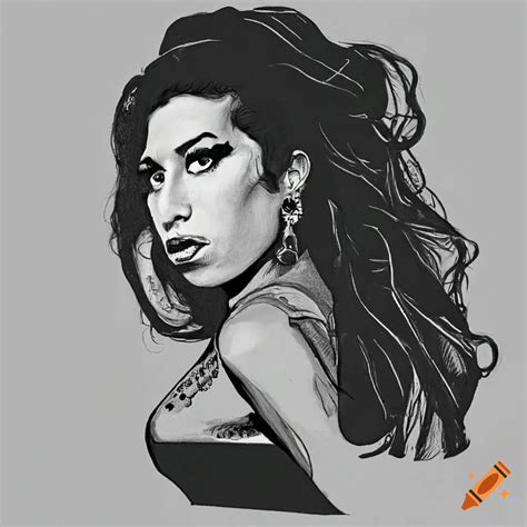 Realistic pencil drawing of amy winehouse on Craiyon