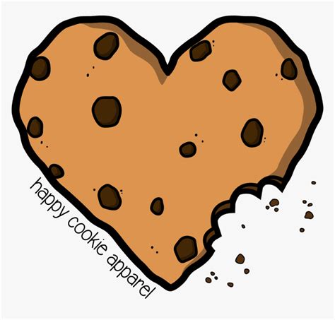 Cookie Png Happy - Heart Chocolate Chip Cookie Clipart, Transparent Png ...