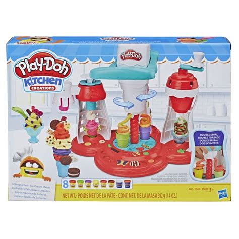 Play-Doh Kitchen Creations Ultimate Swirl Ice Cream Maker Set, 8 Cans ...