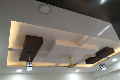 L Shape Ceiling Design False Ceiling Designs For Hall With Two Fans, False Ceiling for Living Room