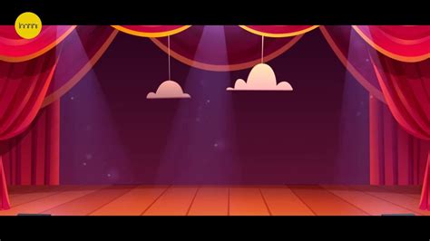 Bg Animation | Cartoon theater stage with red curtains | 2D Animation ...