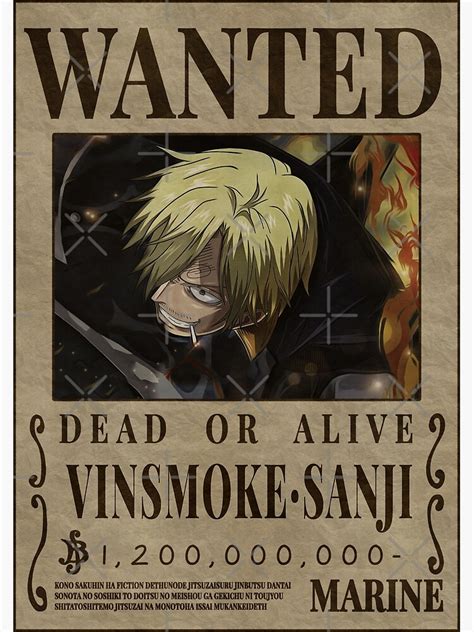 Lámina fotográfica «Vinsmoke Sanji One Piece Wanted Poster» de ...