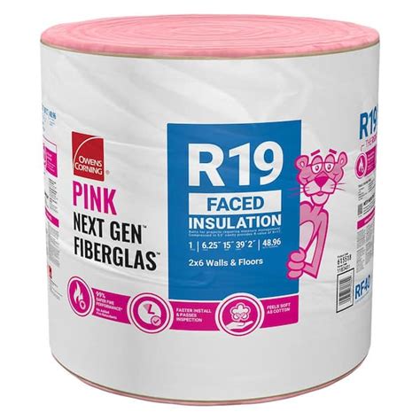 Owens Corning R- 19 Faced Fiberglass Insulation Roll 15 in. x 39.2 ft ...