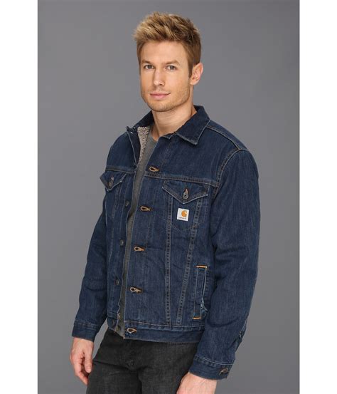 Carhartt Big & Tall Sherpa Lined Denim Jean Jacket in Blue for Men | Lyst