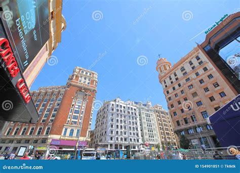 Gran Via Shopping Street Madrid Spain Editorial Photo - Image of department, city: 154901851