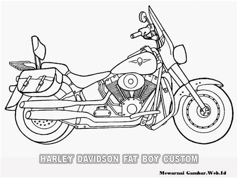 Mewarnai Gambar Motor Harley-Davidson | Mewarnai Gambar