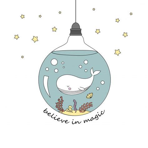 Cute Whale In The Bulb | Nhật ký nghệ thuật, Thiệp giấy, Cá voi