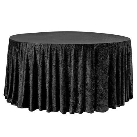 Velvet 120" Round Tablecloth - Black – CV Linens