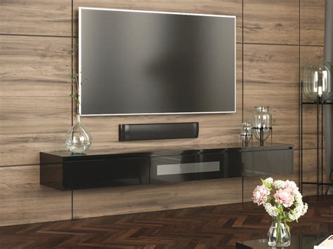 Black Expressia Wall Mounted TV Cabinet