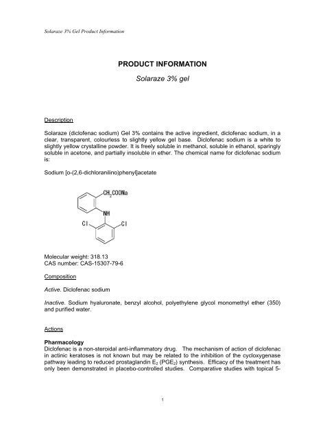 PRODUCT INFORMATION Solaraze 3% gel