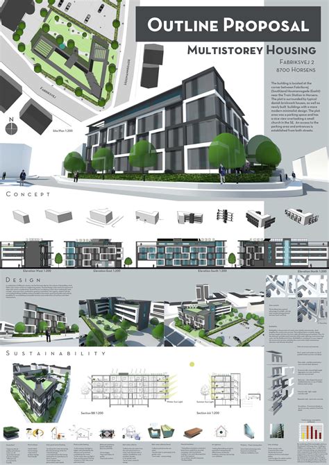 Multistorey Housing - Page 1 | Mimari konsept şeması, Mimari portfolyosu, Site planları