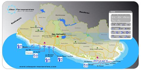 Mapa con playas para surfear en El Salvador Maps, Surfing, El Salvador, Beach