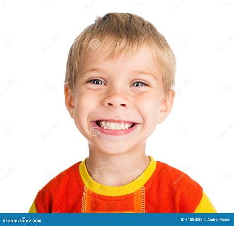 Smiling Boy on White Background Stock Image - Image of mouth, eyes ...