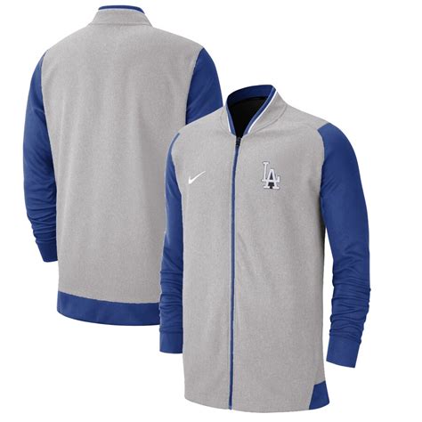 Men's Los Angeles Dodgers Nike Gray/Royal Game Performance Full-Zip Jacket