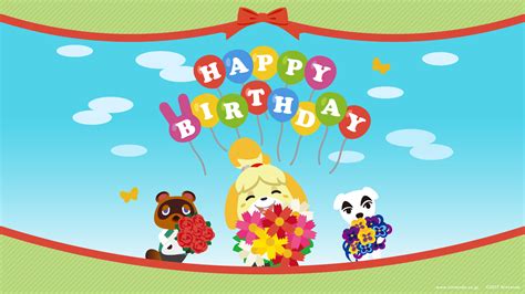 Nintendo releases Animal Crossing "Happy Birthday" wallpapers | The GoNintendo Archives | GoNintendo