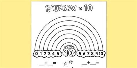 Rainbow To 10 Worksheet