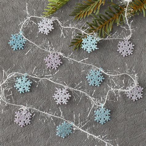 Miniature Glitter Snowflake Garland - Christmas Garlands - Christmas and Winter - Holiday Crafts ...