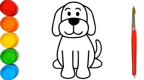 How to Draw a Dog for kids - Drawing For Kids - Cloluring for Children