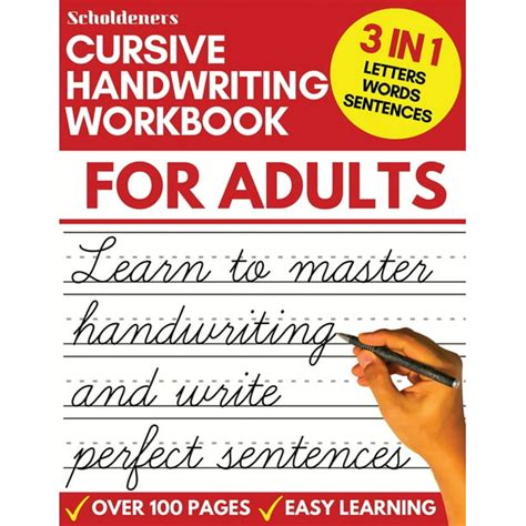 Cursive Handwriting Workbook for Adults: Learn Cursive Writing for Adults (Adult Cursive ...