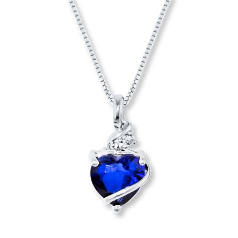 Blue & White Lab-Created Sapphire Sterling Silver Necklace - 133739704 ...