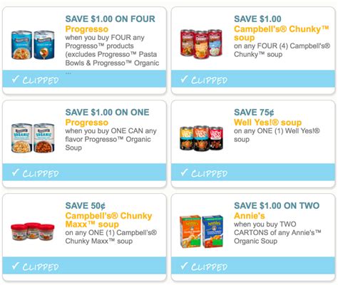 Top 6 Soup Coupons to Print (Campbell's, Annie's Organic & Progresso)