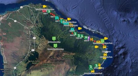 Road to Hana Travel Guide with mile marker map