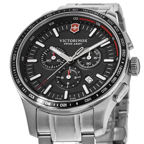 Victorinox Swiss Army Alliance Sport Chronograph Black Dial Steel Men's ...