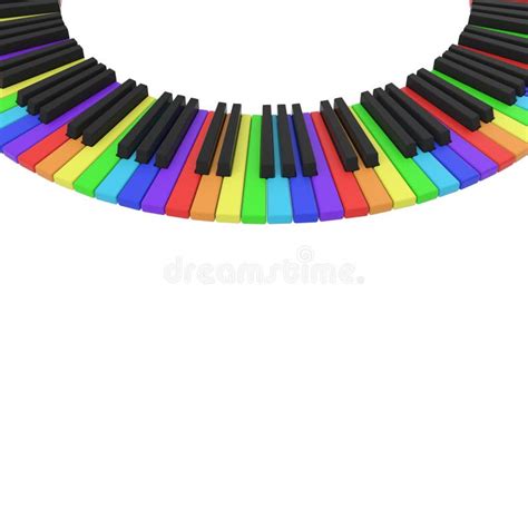 Piano Keyboard in Rainbow Colors Stock Illustration - Illustration of instrument, digital: 68172521