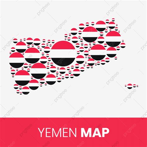 Yemen Flag Vector Hd PNG Images, Yemen Map Filled With Flag Shaped Circles Yemen Map With Flag ...