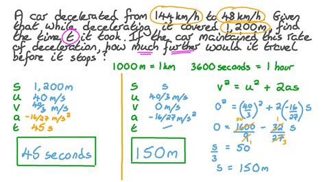 Question Video: Studying the Uniform Deceleration of a Car | Nagwa