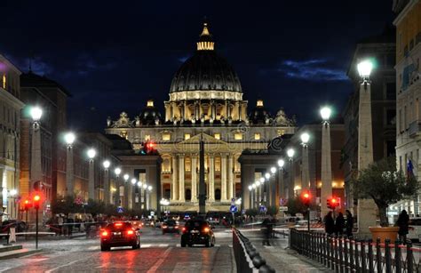 The San Pietro Basilica in Vatican at Night Editorial Photography ...