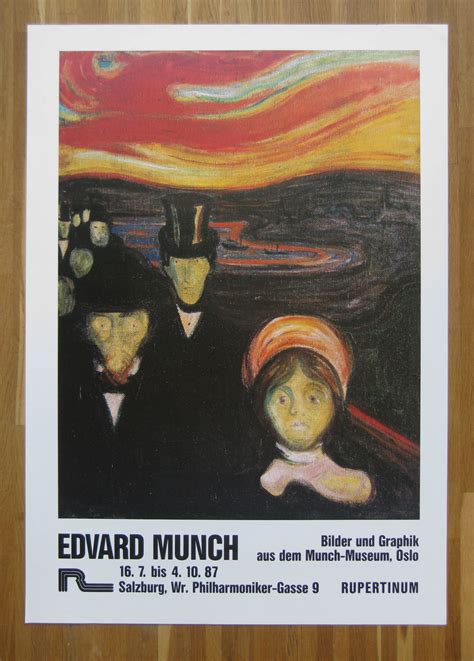 Edvard Munch - Anxiety - Offset Lithgraph Exhibition Poster - 1987