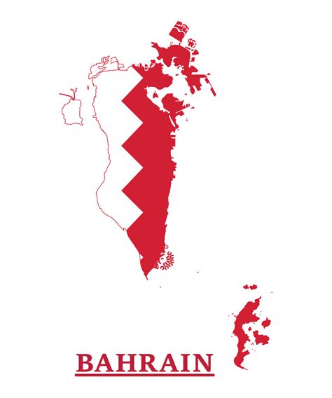 Bahrain National Flag Map Design, Illustration Of Bahrain Country Flag ...