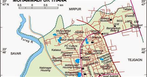 Mohammadpur Thana Map, Dhaka District, Bangladesh