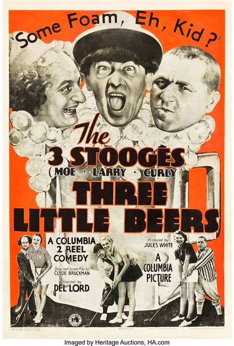 The Three Stooges in Three Little Beers (Columbia, 1935). One Sheet | Lot #83070 | Heritage Auctions