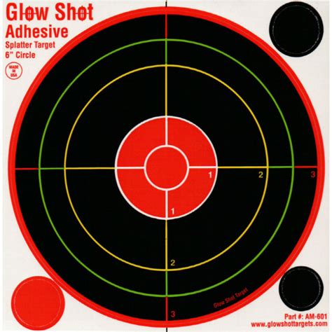 GlowShot 6″ Adhesive Reactive Splatter Shooting Targets, Multi Colour ...