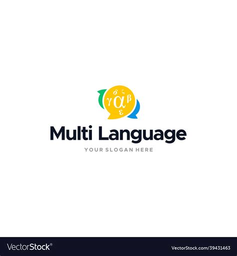 Modern multi language chat alphabet logo design Vector Image