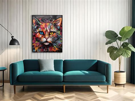 Graffiti Wall Art Funky Poster for Cat Lovers Street Print Gift for Her ...