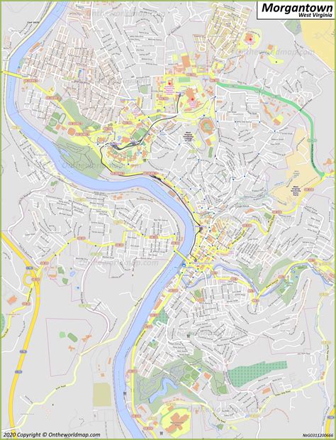 Morgantown Map | West Virginia, U.S. | Maps of Morgantown