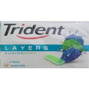 Amazon.com : Trident Layers Chewing Gum Fusion Mint Flavored Sugar Free Dental Health Net Wt 26. ...