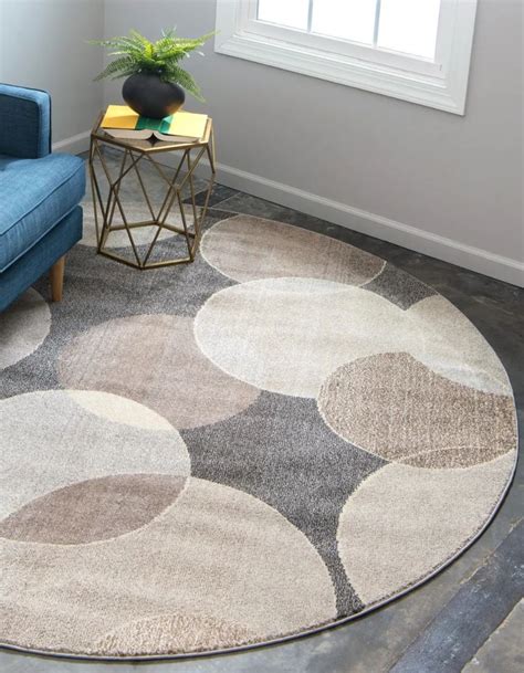 Gray 8' x 8' Theia Round Rug | Area rugs, Round rugs, Round area rugs