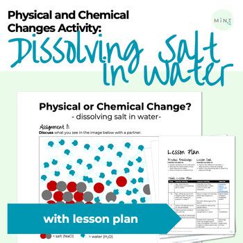 Physical and Chemical Changes Activity - Dissolving Salt In Water