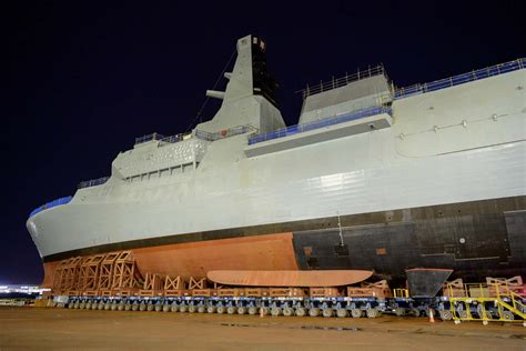 HMS Glasgow enters the water for first time - Navy Leaders