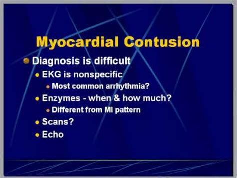 Nursing Inservice: Cardiac Contusion - YouTube