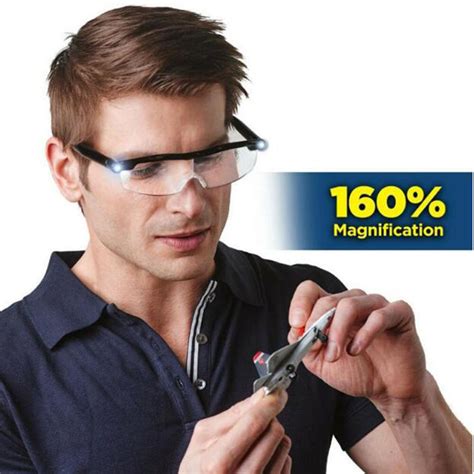 160% glasses with led light power zoom max glasses men reading ...